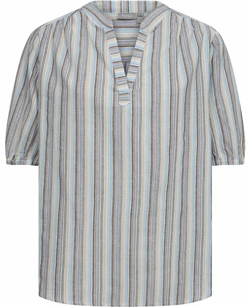 Fransa Frjannie BL 1 Kvinde Ebb And Flow Stripe Hs24jannie Kortærmede Bluser Regular Fit Str XXL - hos Magasin