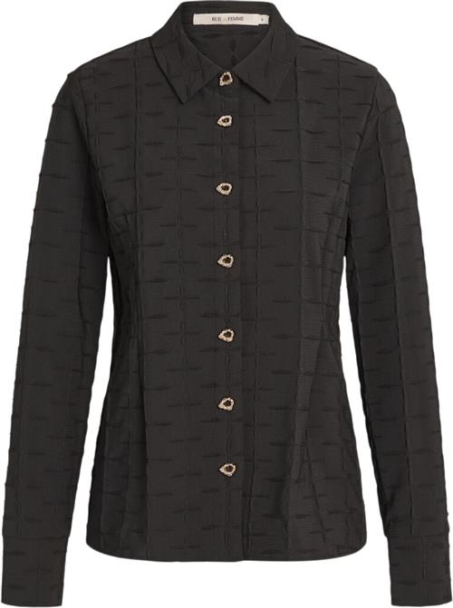 Rue de Femme ¤ Emily Shirt RdF ¤ Kvinde Black Langærmede Skjorter Str XS - hos Magasin