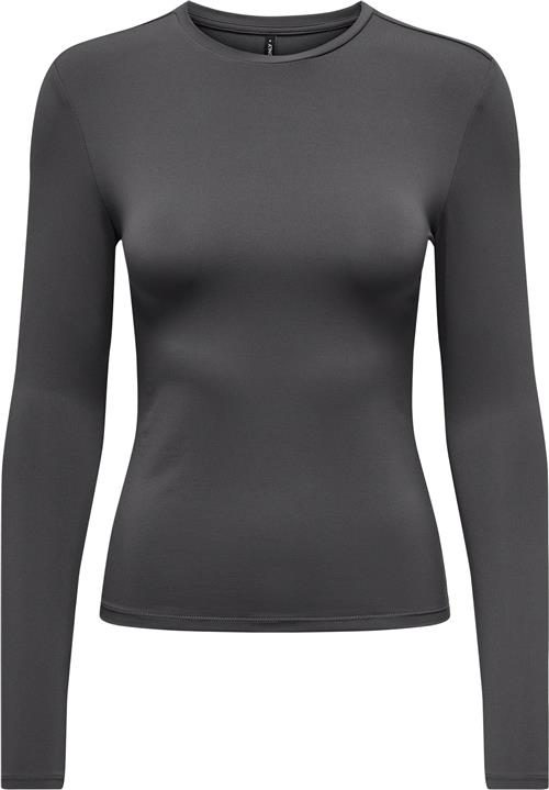 ONLY Onlea L/S TOP Oneck JRS Kvinde Thunderstorm Langærmede T-shirts Regular Fit Str XS - hos Magasin