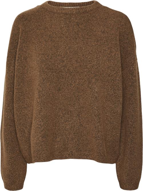 Se Vero Moda Vmgemma LS Oneck Knit VMA Noos Kvinde Bison Sweaters Str S - hos Magasin ved Magasin