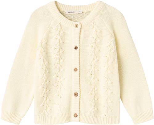 Se Lil' Atelier Nmfkaja LS Knit Card LIL Str 98 - Lemon Icing Cardigans hos Magasin ved Magasin