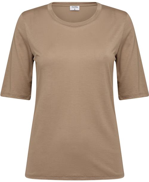 Filippa K Elena Tee Kvinde Sandstone Kortærmede T-shirts Str L - hos Magasin