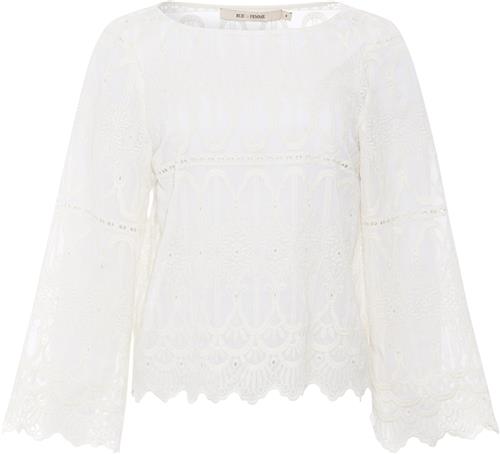 Se Rue de Femme ¤ Colette Blouse RdF ¤ Kvinde Offwhite Langærmede Bluser Str XL - hos Magasin ved Magasin