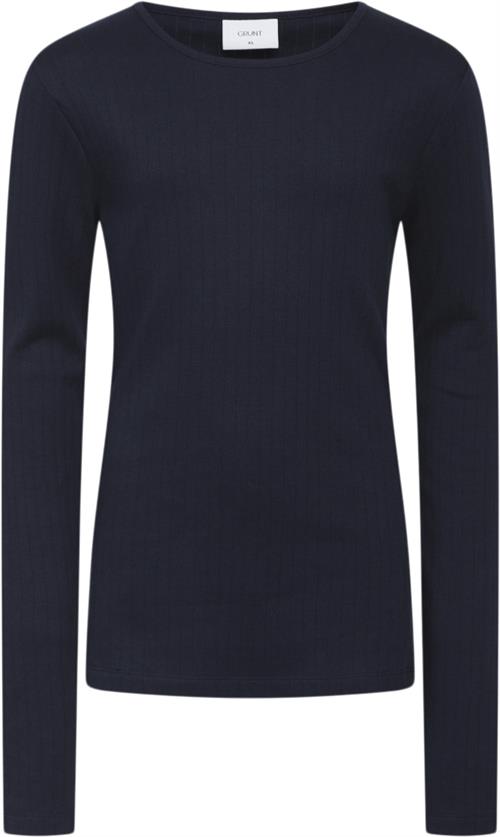 Se Grunt Dopim Top LS Str M/12Y - Navy Langærmede T-shirts hos Magasin ved Magasin