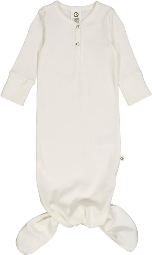 Se Müsli by Green Cotton Rib l/s Knot Gown Str 62 - Balsam Cream Heldragter Bomuld hos Magasin ved Magasin