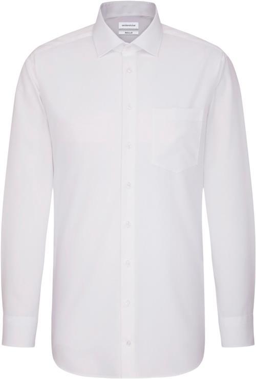 Seidensticker Business Shirt Regular Long Sleeve Kentcollar Uni Mand White Langærmede Skjorter Regular Fit Str 40 - hos Magasin