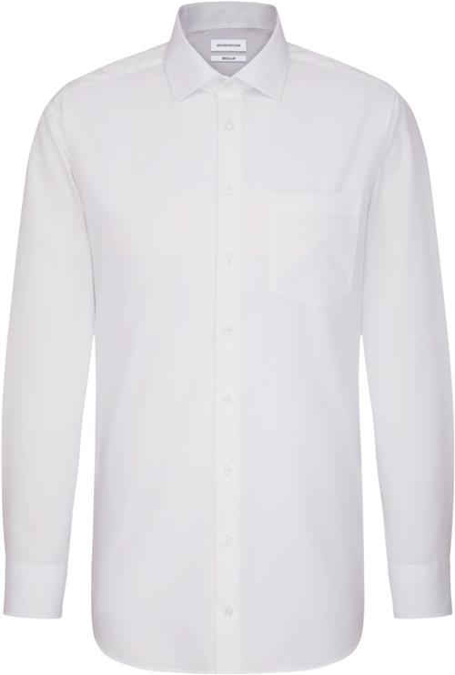 Seidensticker Business Shirt Regular Long Sleeve Kentcollar Uni Mand White Langærmede Skjorter Regular Fit Str 39 - hos Magasin