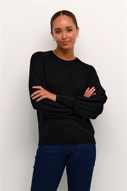 Kaffe Kalizza Round Neck Knit Pullover Kvinde Black Deep Sweaters Str L - hos Magasin