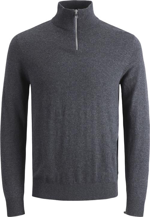 Jack & Jones Jjeemil Knit Half ZIP Noos Mand Dark Grey Melange Turtlenecks Str XS - hos Magasin