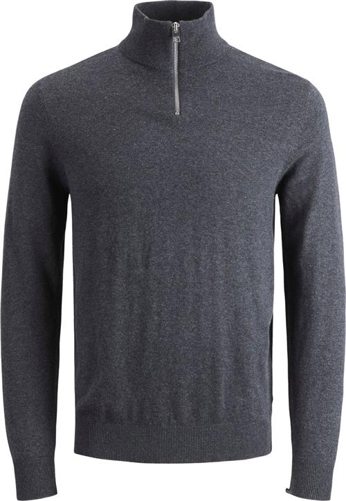 Se Jack & Jones Jjeemil Knit Half ZIP Noos Mand Dark Grey Melange Turtlenecks Str XXL - hos Magasin ved Magasin