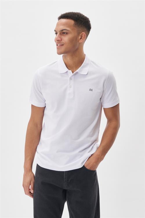 Se Matinique Mapoleo Melange Mand White Kortærmede Poloer Regular Fit Str XL - hos Magasin ved Magasin