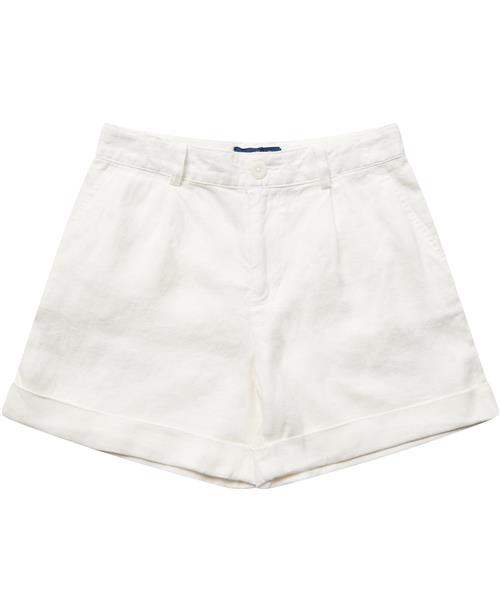 Se Polo Ralph Lauren Pleated Linen Short Str 7 / 7 år - Hvid Shorts & Bloomers hos Magasin ved Magasin