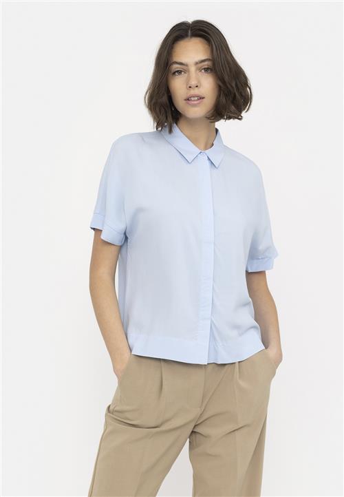 Se Soft Rebels Srfreedom SS Shirt Kvinde Cashmere Blue Kortærmede Skjorter Loose Fit Str XL - hos Magasin ved Magasin