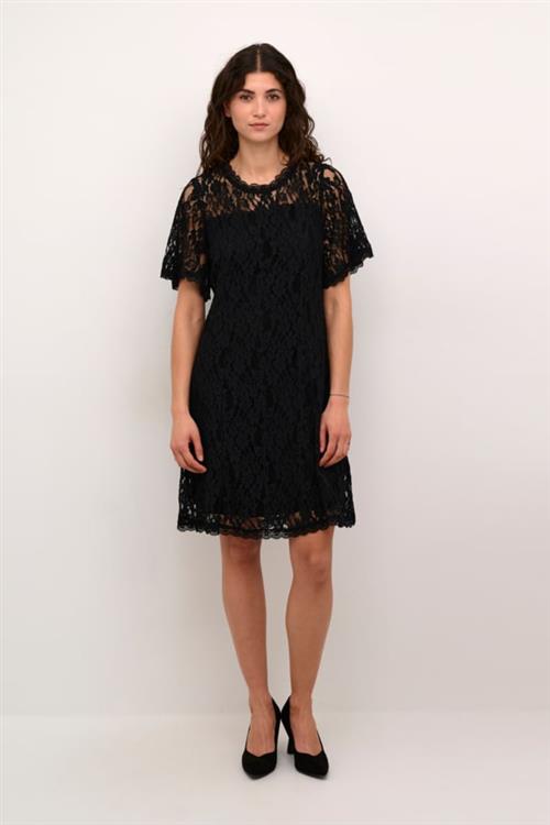 Cream Crkit Lace Dress Kvinde Pitch Black Korte Kjoler Str XL - hos Magasin