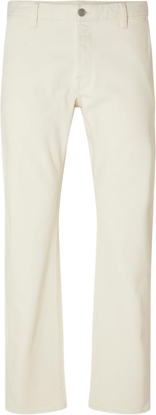 Selected Homme Slh196straight Dave 3411 Color CHI Mand Egret Chinos Str "31/""34" - hos Magasin