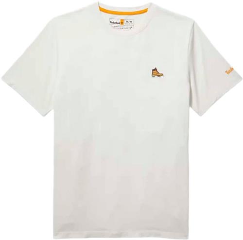 TIMBERLAND Boot Logo tee Mand White Kortærmede T-shirts Str S - Bomuld hos Magasin