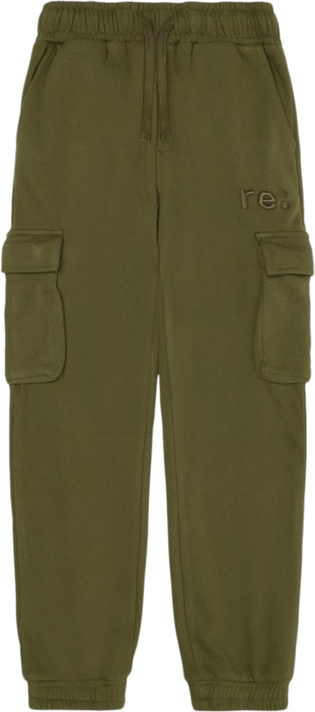 The New Tnre:Charge Cargo Sweatpants Str 110-116 cm/5-6 år - Ivy Green Bukser Bomuld hos Magasin