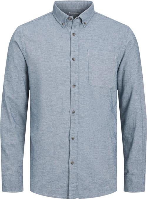 Jack & Jones Jjeclassic Melange Shirt LS SN Mand Faded Denim Langærmede Skjorter Str XL - hos Magasin