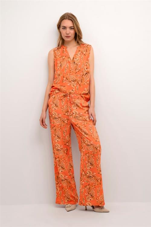 Se Cream Crrosina Pant Kvinde Exotic Orange Paisley Bukser Med Brede Ben Str 36 - hos Magasin ved Magasin