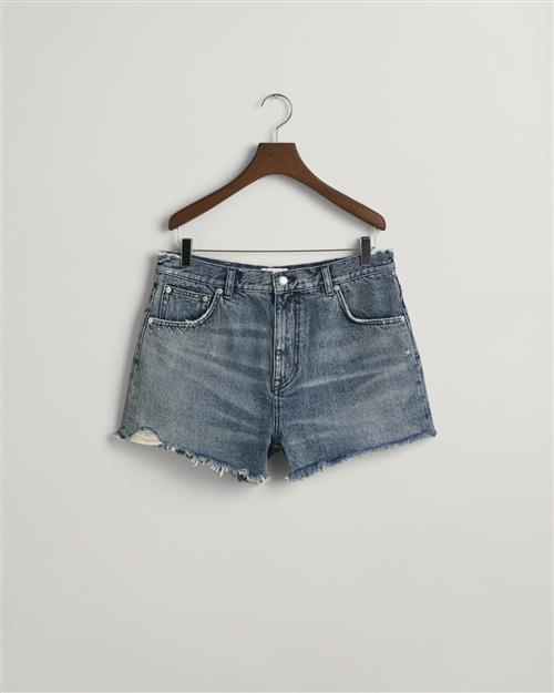 Gant RAW HEM Jeans Shorts Mand Semi Light Blue Worn In Denim Shorts Str 29 - hos Magasin