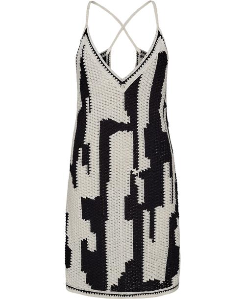 Lala Berlin Dress Kaleen Kvinde Black White Crochet Korte Kjoler Str M - hos Magasin