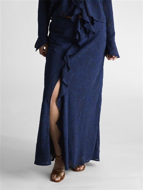 Neo Noir Vinza Burnout Skirt Kvinde Navy Maxi Nederdele Str 42 - hos Magasin