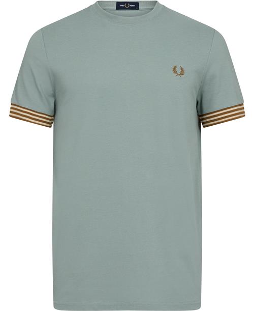 Fred Perry M7707 Mand Silver Blue Kortærmede T-shirts Str S - Bomuld hos Magasin