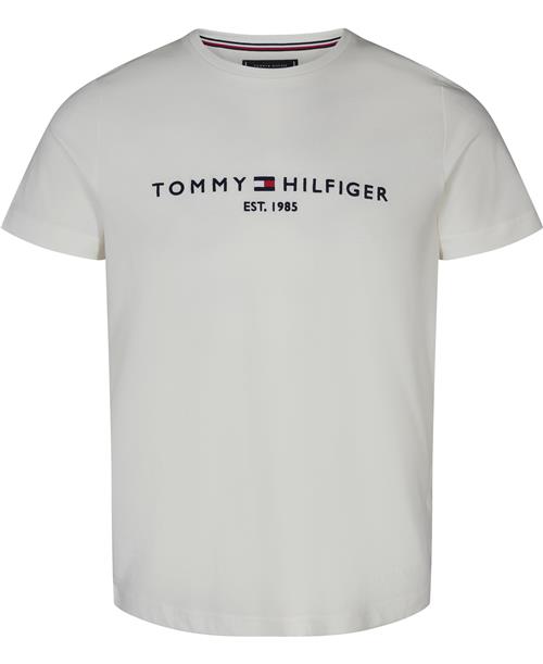 Tommy Hilfiger Core Tommy Logo TEE Mand Hvid Kortærmede T-shirts Str S - Bomuld hos Magasin