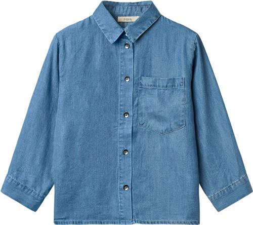 Fliink Hurlum Oversize Shirt Str 6Y/116 - Light Denim Blue Skjorter Denim hos Magasin