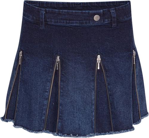 Cannari Concept Zip Mini Pleat Skirt Kvinde Vintage Indigo Blue Korte Nederdele Str 40 - hos Magasin