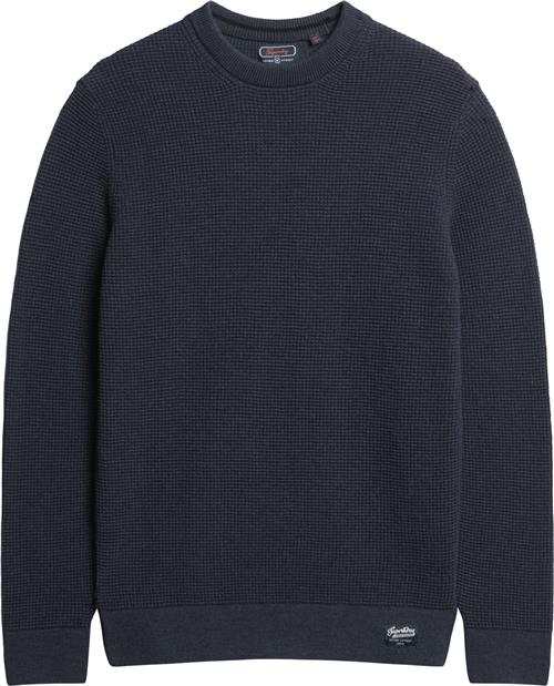 Superdry Textured Crew Knit Jumper Mand Eclipse Navy Heather Sweaters Str XXXL - hos Magasin