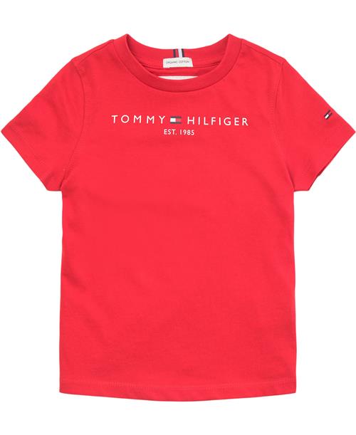 Tommy Hilfiger Essential TEE S/S Str 8 år / 128 cm - Deep Crimson Kortærmede T-shirts Bomuld hos Magasin