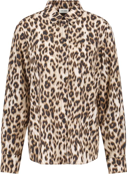 Se Gerry Weber Blouse 1/1 Sleeve Kvinde Sesame/camel/schwarz Leo Print Toppe Str 40 - hos Magasin ved Magasin