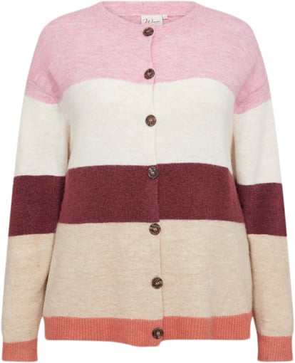 Se Wasabiconcept Wasuna Stripe 3 Kvinde 4615c Pink Combi Cardigans Str 42/44 - Uld hos Magasin ved Magasin