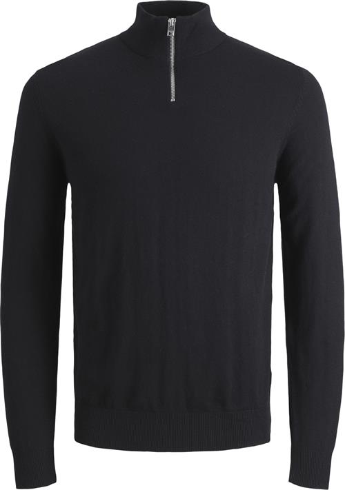 Jack & Jones Jjeemil Knit Half ZIP Noos Mand Sort Turtlenecks Str L - hos Magasin