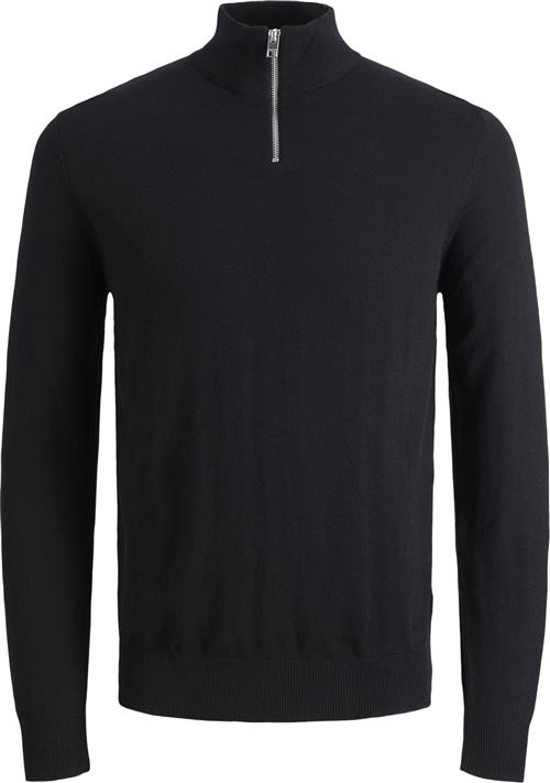 Jack & Jones Jjeemil Knit Half ZIP Noos Mand Sort Turtlenecks Str XL - hos Magasin