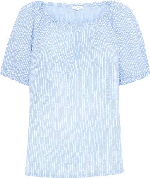 Sorbet Sbalexa Stribe SS TOP Kvinde Cerulean Kortærmede Bluser Str XL - hos Magasin