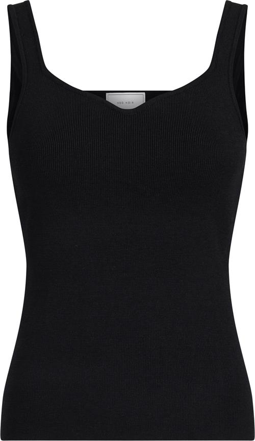 Neo Noir Hanora Knit Top Kvinde Black Tanktoppe Str 36 - hos Magasin