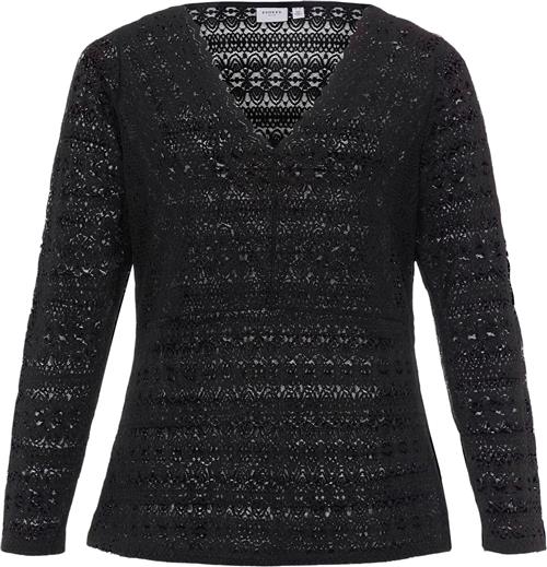 Evoked Vila Vichikka Vneck L/S Top/cur - Noos Kvinde Black Langærmede Bluser Str 44 - hos Magasin