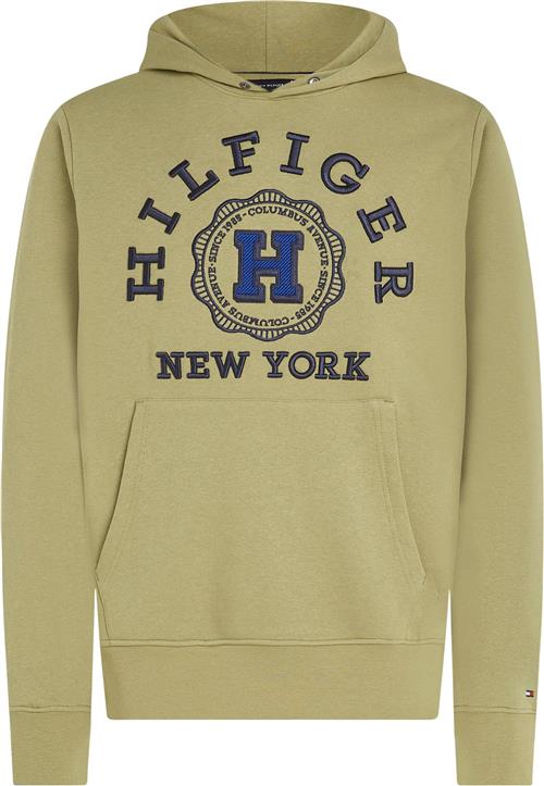 Se Tommy Hilfiger Hilfiger Coin Linen Hoody Mand Faded Olive Hoodies Str L - hos Magasin ved Magasin