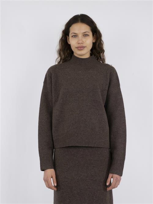 Se Neo Noir Paulina Knit Blouse Kvinde Brown Melange Sweaters Str 40 - hos Magasin ved Magasin