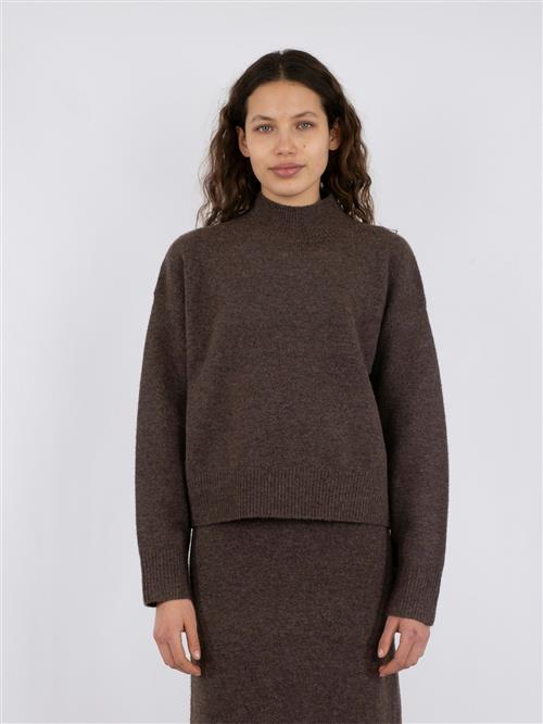 Se Neo Noir Paulina Knit Blouse Kvinde Brown Melange Sweaters Str 38 - hos Magasin ved Magasin