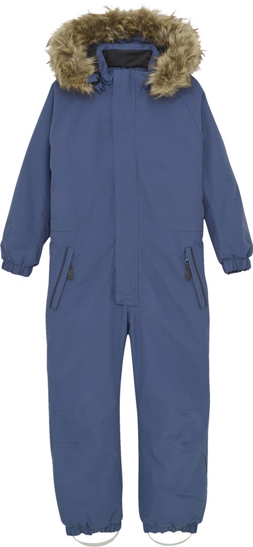 Color Kids Coverall W. Fake Fur Str 128 - Vintage Indigo Flyverdragter Gummi hos Magasin