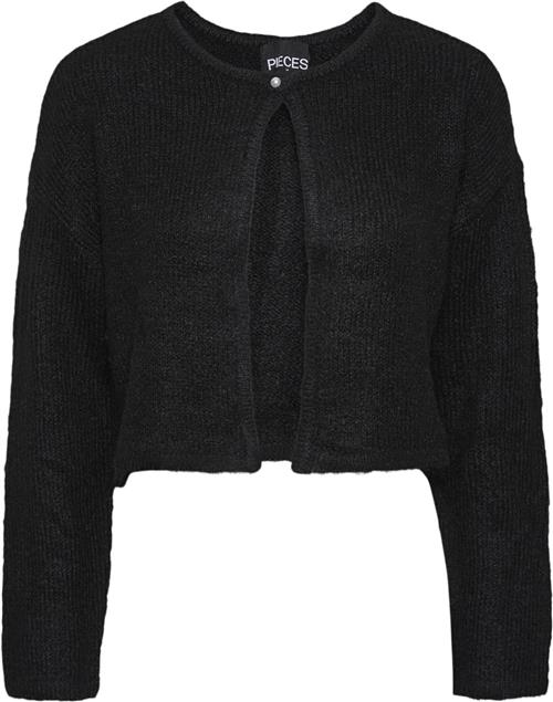 Se Pieces Pcruno LS Knit Cardigan BC Kvinde Sort Cardigans Str S - hos Magasin ved Magasin