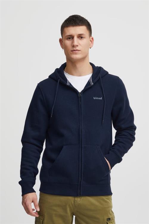 Blend Bhdownton Zipthrough Sweatshirt Mand Dress Blues Hoodies Regular Fit Str L - hos Magasin