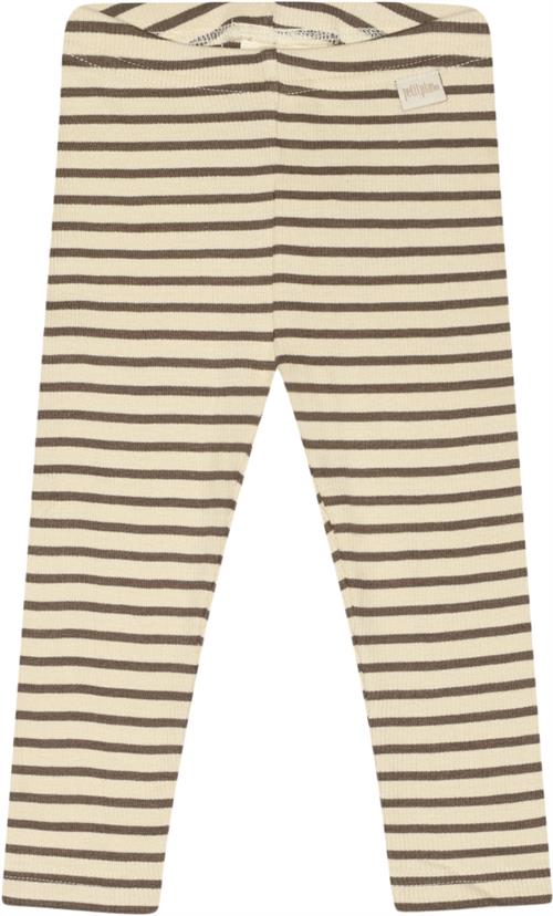 PETIT PIAO Legging Modal Striped Str 80 cm - Chocolate Brown/d Leggings Bomuld hos Magasin