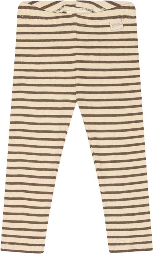 PETIT PIAO Legging Modal Striped Str 98 cm - Chocolate Brown/d Leggings Bomuld hos Magasin