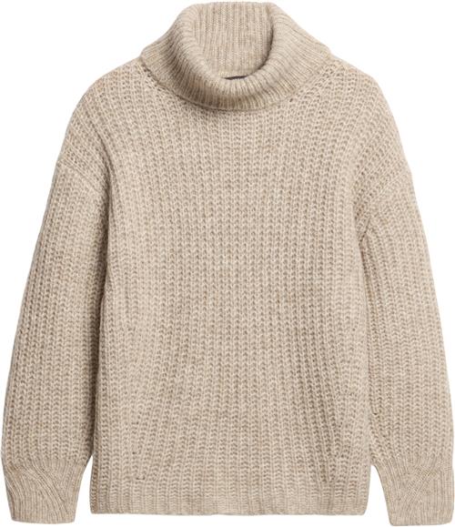 Se Superdry Brushed RIB Slouch NK Jumper Kvinde Light Sand Twist Sweaters Str 10-dec - hos Magasin ved Magasin