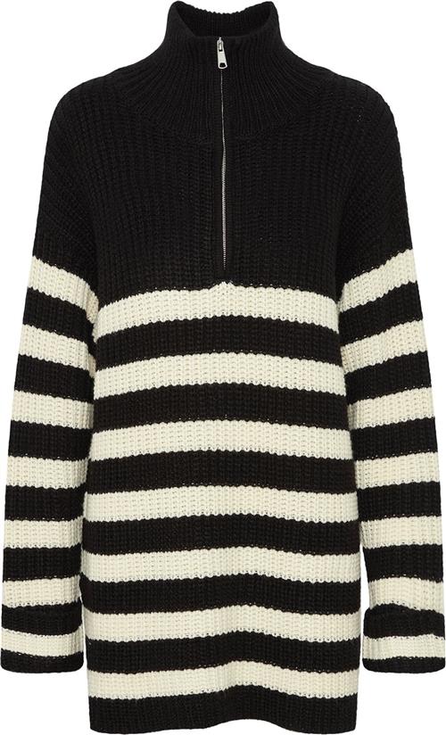 ICHI Ihbarisa LS Kvinde Black Rullekraver Loose Fit Str XL - hos Magasin