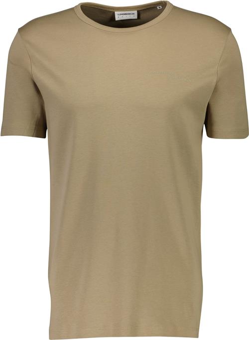 Lindbergh Basic Oneck tee S/S Mand Mid Sand Kortærmede T-shirts Relaxed Fit Str L - Bomuld hos Magasin